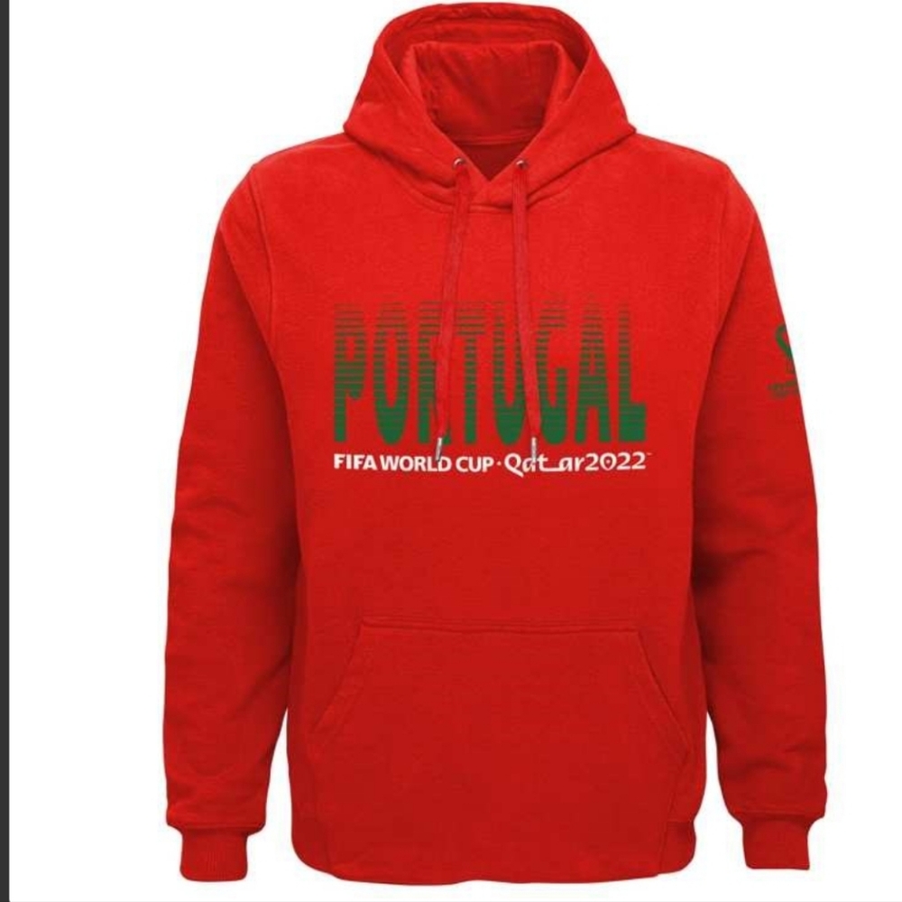 FIFA World Cup Qatar 2022 Sweatshirt Hoodie Mens XL Red Pullover Portugal NWT